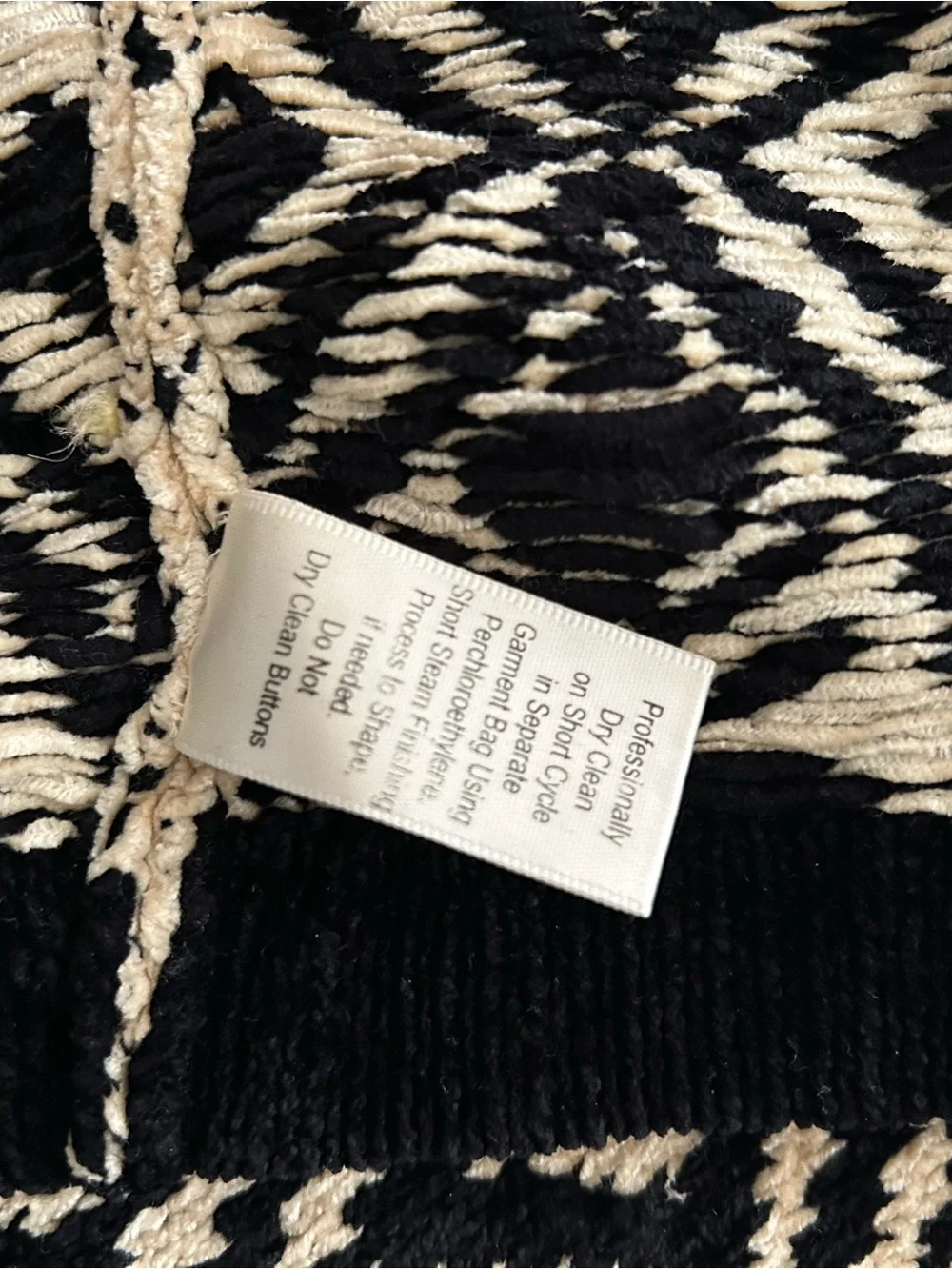 Dia North of Boston Black & Cream Geometric Hooded Button Cardigan